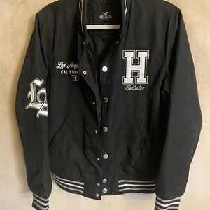 Hollister Black Jacket with White Logo